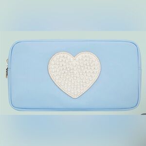 Stoney Clover Lane Heart Pearl Patch Small Pouch in Periwinkle